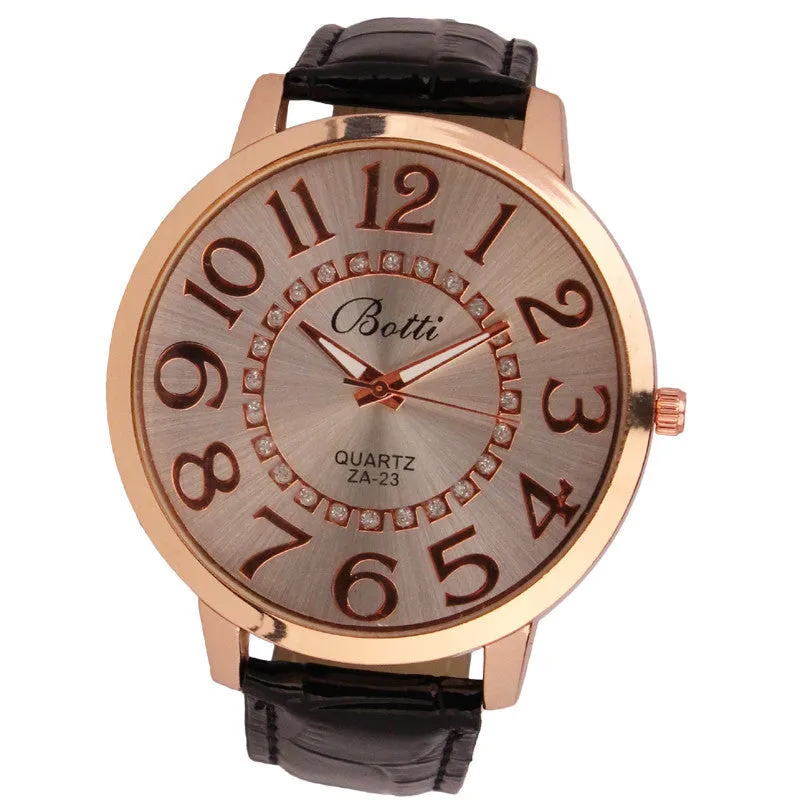Womens Watches Brand Luxury Leather Quartz Dress Watch Cheap Clock Women Royal Gold Crystal Retro Bracelet Watches