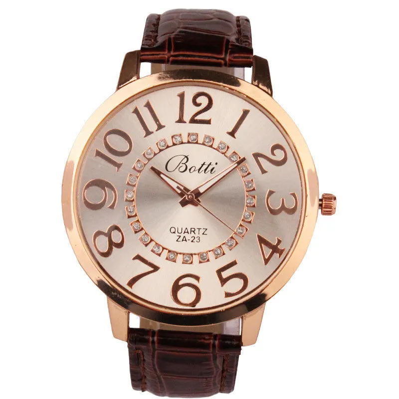 Womens Watches Brand Luxury Leather Quartz Dress Watch Cheap Clock Women Royal Gold Crystal Retro Bracelet Watches