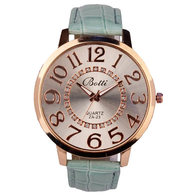 Womens Watches Brand Luxury Leather Quartz Dress Watch Cheap Clock Women Royal Gold Crystal Retro Bracelet Watches