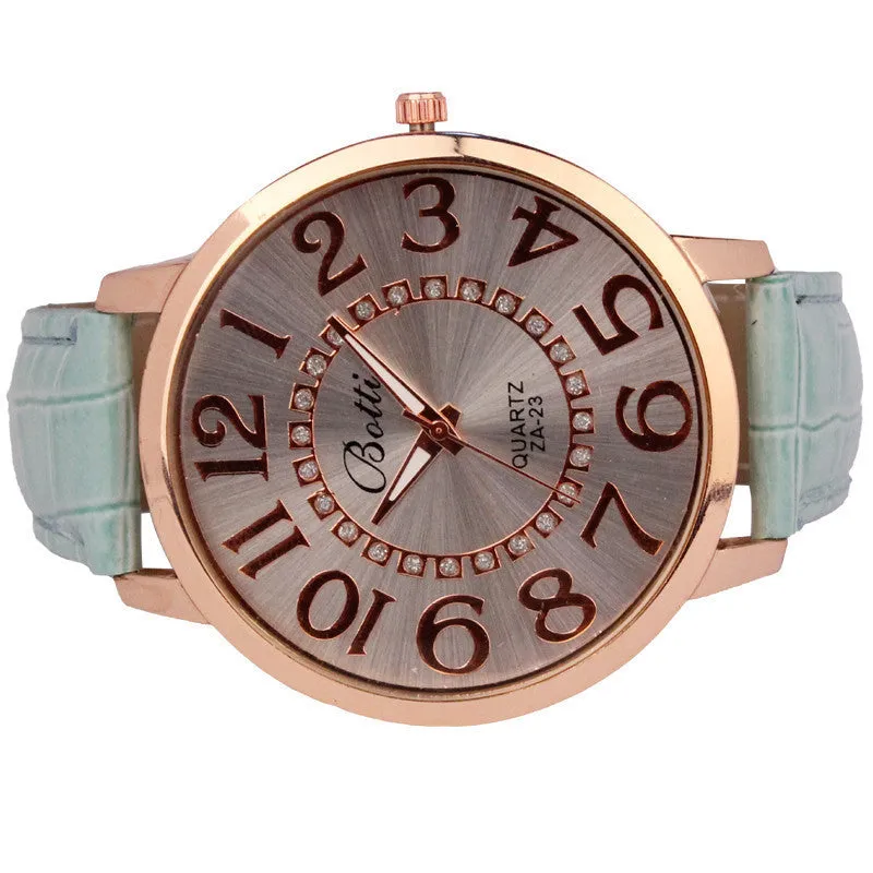 Womens Watches Brand Luxury Leather Quartz Dress Watch Cheap Clock Women Royal Gold Crystal Retro Bracelet Watches
